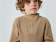 Name It weathered teak half zip knit sweater